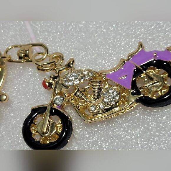 Austrian Crystal Motorcycle Keychain - Picture 9 of 12